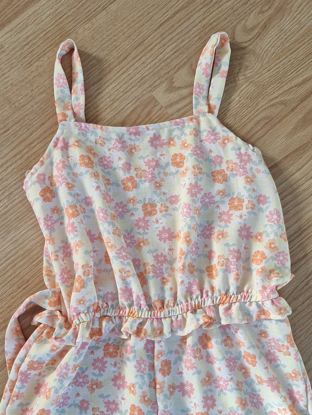 Floral Pastel Jumpsuit - Pink & Peach Flower Print - Picture 2 of 4